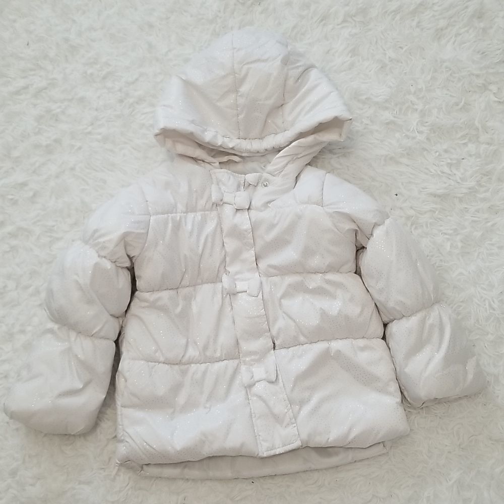 B Hip Baby White Puffer Jacket Sz 4T - Picture 4 of 6